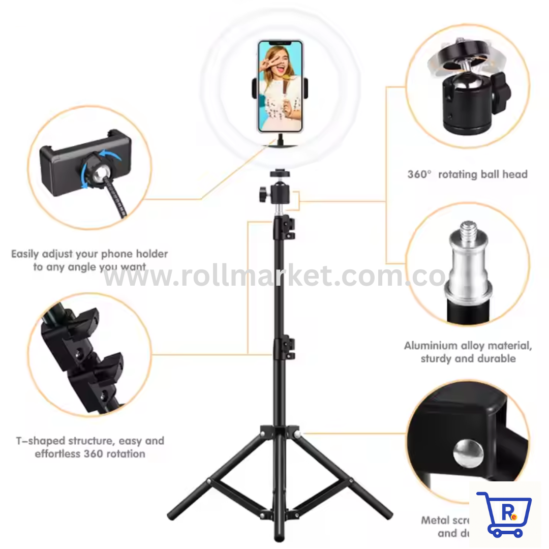 El aro led perfecto para fotos, videos y streaming: luz, trípode y holder para el celular