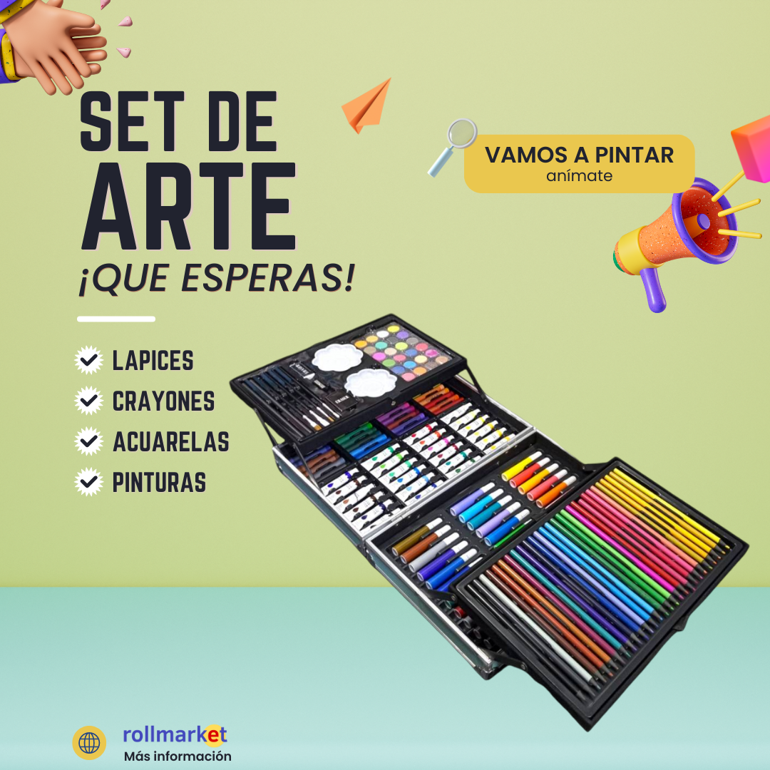 Maleta de arte metálica, hará volar la creatividad de tu hijo.