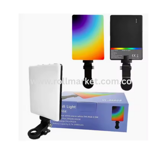 Panel LED RGB Portátil con Clip – Iluminación Pro para Videollamadas y Streaming